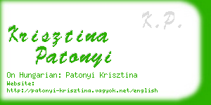 krisztina patonyi business card